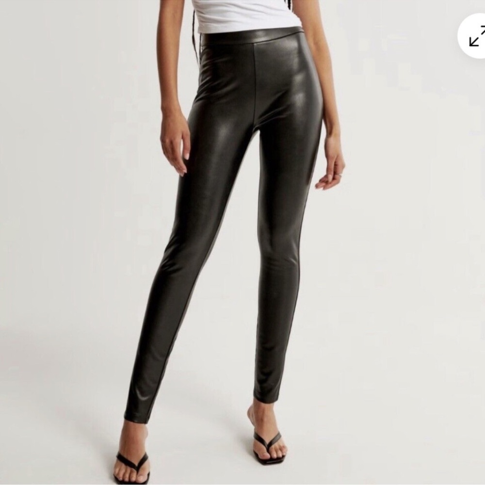 Abercrombie & Fitch Black High-Rise Faux Leather Leggings